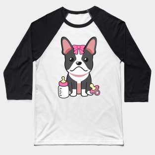 Cute french bulldog is a baby - girl Baseball T-Shirt